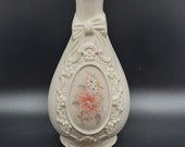 Vintage The Cameo Ribbon Royal Heritage Collection White Pink Floral Vase 6