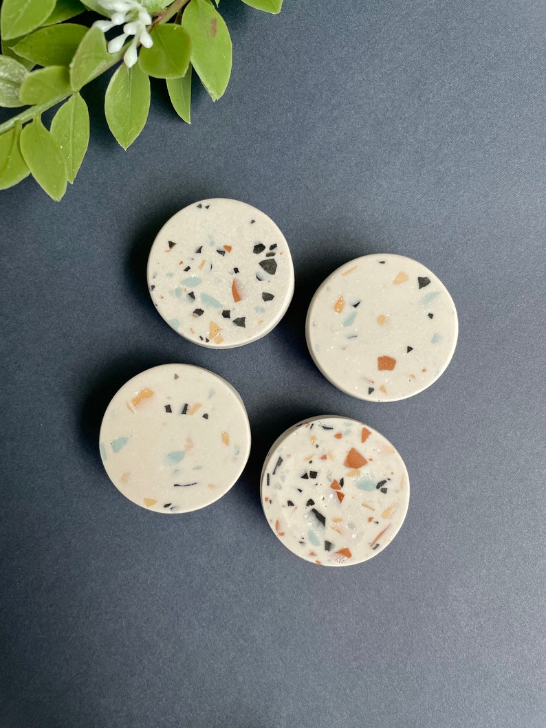 Terrazzo Fridge Magnets, Housewarming Gift, Fridge Magnet Gift, Birthday Gift, Bohemian Home Decor, Refrigerator Magnets image 4