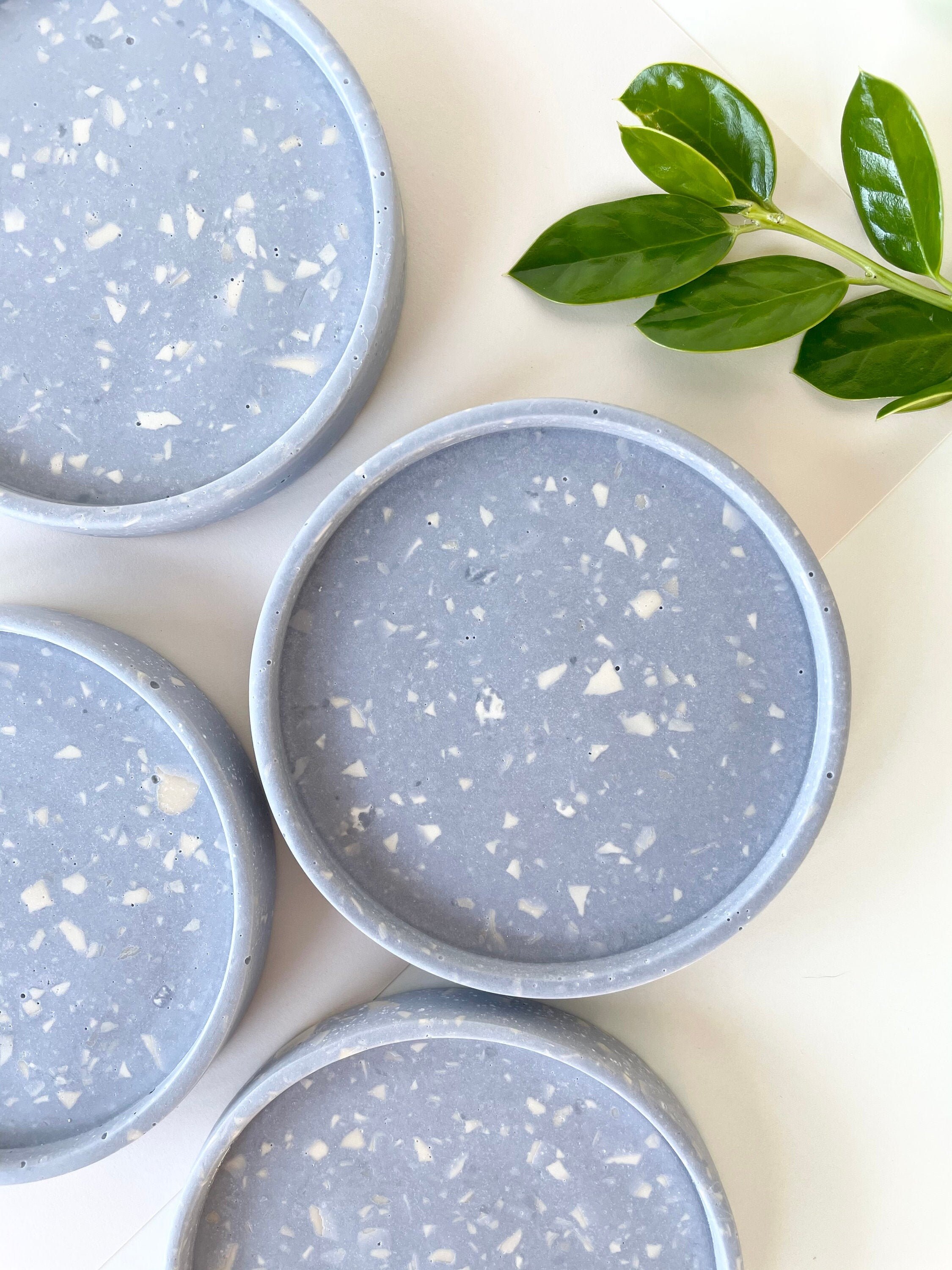 Terrazzo Coasters Set of 2 or 4 Home Decor Sky Blue Etsy Canada