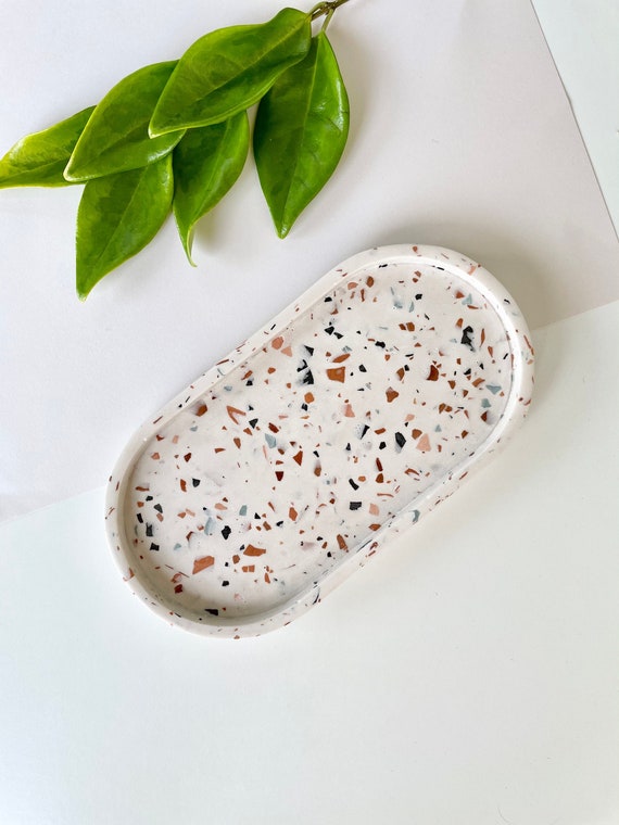 Terrazzo Oval Trinket Dish, Terrazzo Jewelry Dish, Terrazzo Oval