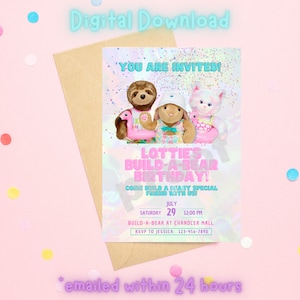 Build-A-Bear Party Invitation Birthday Invite Digital Invite