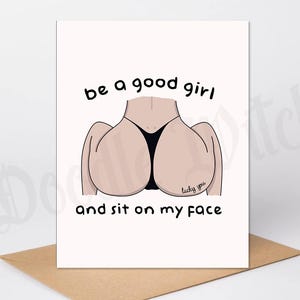 Sit on His Face-kaart, smut-wenskaart, vuile Valentijnsdagkaart voor haar, volwassen valentijnskaart voor vriendin of vrouw, smut-cadeau