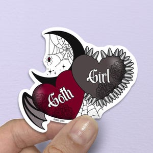 Goth Girl Sticker, Goth Girl Stickers, Halloween Stickers, Goth Girl Gifts, Halloween Stickers, Goth Stickers, Girlfriend Gift