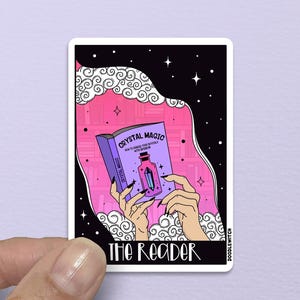 The Reader Tarot Sticker, Witch Stickers, Reader Gifts, Bookish Stickers, Tarot Stickers, Goth Stickers, Hand Stickers, Magical Stickers