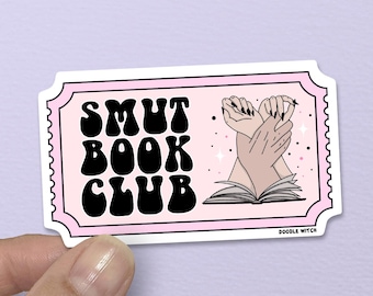 Smut Book Club Vinyl Sticker, Romance Reader Gift