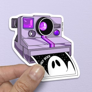 Geist Polaroid Kamera Aufkleber, Kamera Aufkleber, Geist Aufkleber, Fotografie Aufkleber, Kamera Kunst, Gruselige Aufkleber, Polaroid Aufkleber