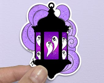 Ghost Lantern Sticker, Cute Halloween Goth Stickers