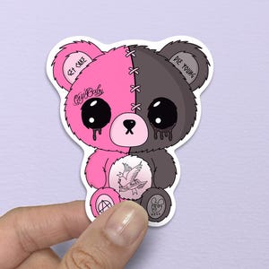 Naklejka inspirowana Lil Peep, Lil Peep Bear, naklejka Lil Peep, naklejka Cry Baby