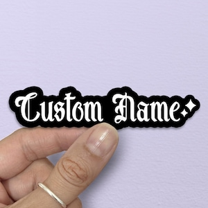 Pegatinas personalizadas con nombres espeluznantes, etiquetas con nombres góticos, pegatinas con nombres de brujas, pegatinas personalizadas, pegatinas con nombres emo, pegatinas para Kindle
