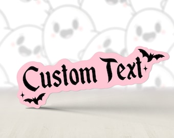Custom Spooky Name Stickers, Gothic Name Sticker Labels, Pastel Goth Stickers, Personalized Stickers, Emo Name Stickers, Stickers for Kindle
