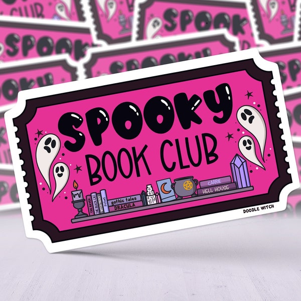 Spooky Book Club Sticker, Book Stickers, Ghost Stickers, Book Club Gifts, Reader Gifts, Booktok Stickers, Bookish Vinyl Stickers