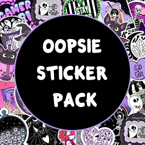 Oops Mystery Sticker Bundle, Oopsie Stickers, B Grade Stickers, Discounted Sticker, Random Stickers, Discontinued Stickers, Mistake Stickers