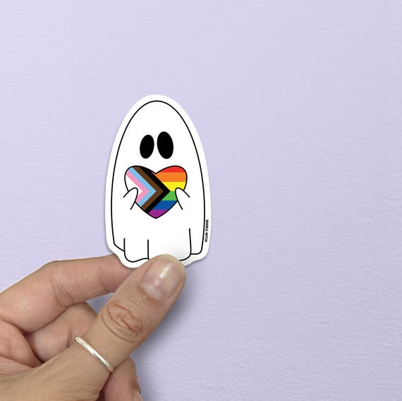 Pride Ghost, Pride Flag, Rainbow Ghost Sticker, LGBT+ Ghost Sticker, LGBT+ Flag, Pride Stickers, Pride Month Gift, Ghost Gifts