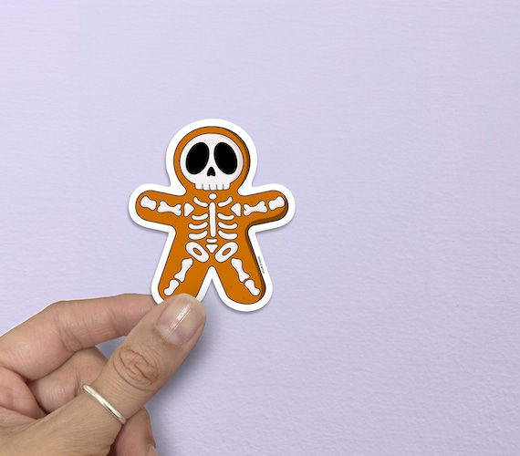 Skeleton Gingerbread Man Sticker, Skeleton Sticker, Creepmas Sticker, Spooky Food Sticker, Christmas Hexmas Sticker, Gothmas, Spooky Holiday