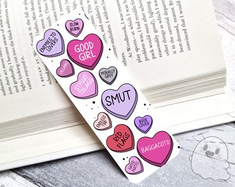 Smut Bookmark, STFUATTDLAGG, BAGGACOTD, Bookish Bookmark, Smut Lover, Reader Gifts, Conversation Hearts, Keep it Spicy Bookmark