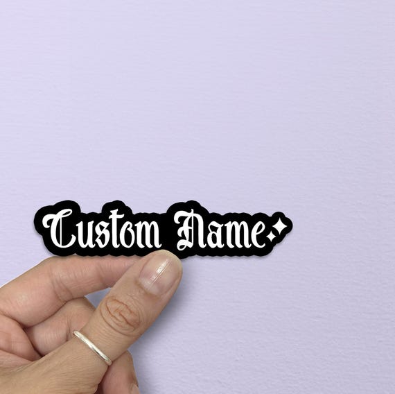 Custom Spooky Name Stickers, Gothic Name Sticker Labels, Witchy Name Stickers, Personalized Stickers, Emo Name Stickers, Stickers for Kindle