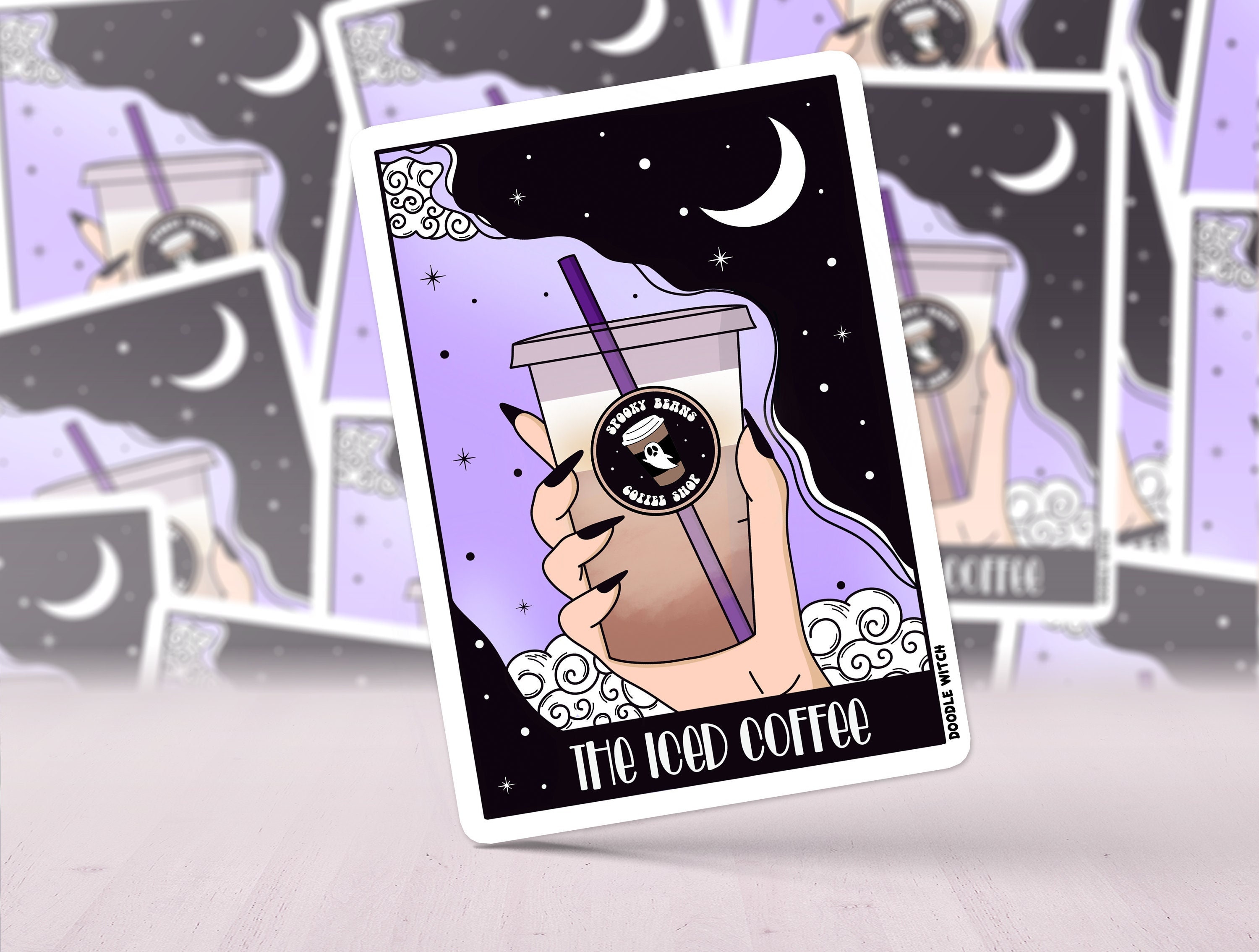 Seven of Cups Holographic Tarot Sticker Is This ADHD?