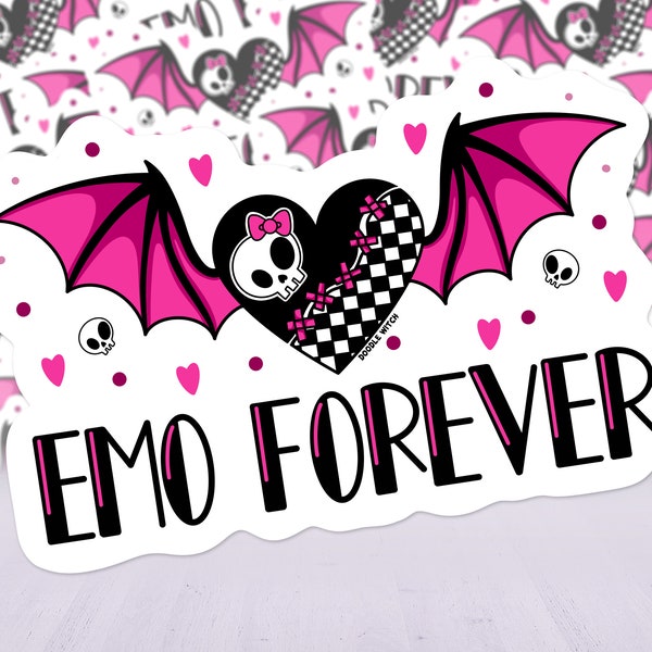 Emo Forever Sticker, Elder Emo Sticker, Emo AF Stickers, Pop Punk Sticker, Emo Music Sticker, Retired Emo Sticker