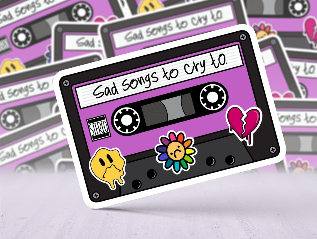 Mix Tape Sticker, Sad Songs to Cry to Sticker, Mix Tape Sticker, Music ...