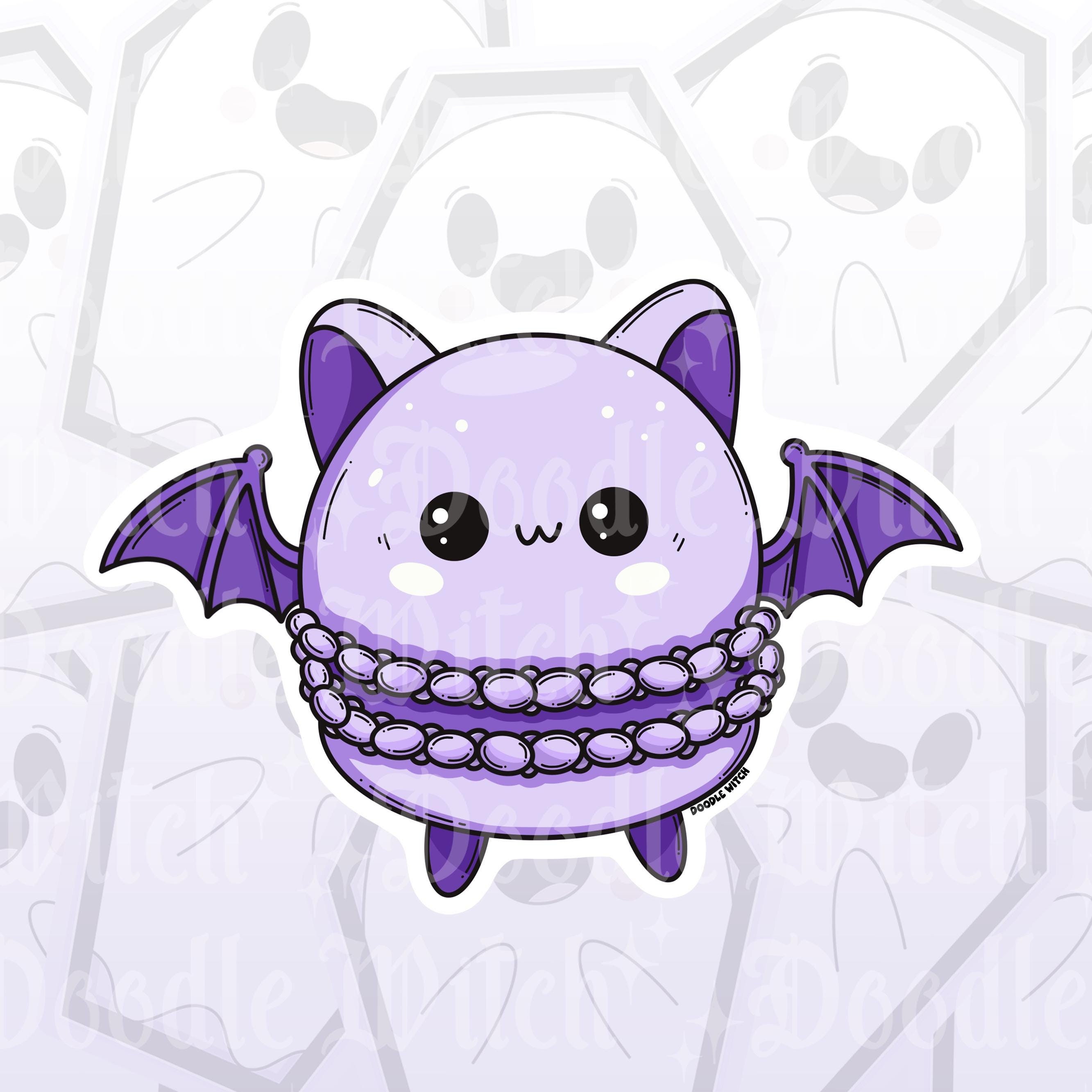 Bat Macaron Sticker, Cute Macaron Sticker, Spooky Bat, Bat Lover Gift ...