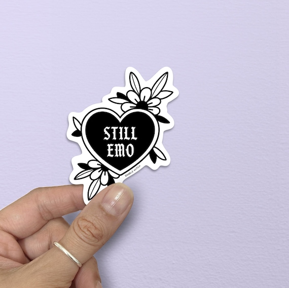 Still Emo Sticker, Emo Stickers, Elder Emo Stickers, Goth Stickers, Tattoo Stickers, American Traditional Art, Emo Gifts, Tattoo Gifts