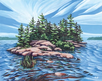 Print, Original Landscape Painting Print, Ontario, Canada Acrylic on Canvas, Canadian, art