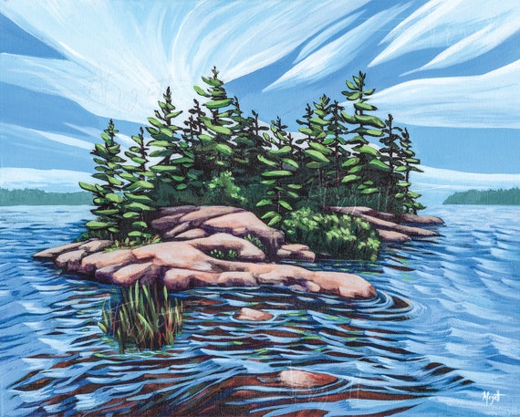 Print, Original Landscape Painting Print, Ontario, Canada Acrylic on Canvas, Canadian, art