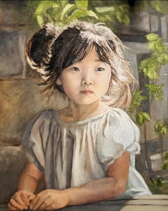 Custom portrait, oil Portrait, memorial portrait, gift for new parents, family portrait, wedding portrait