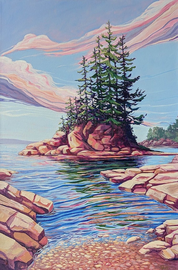Original Landscape Painting, BC, Canada, Botanical Beach, Vancouver Island, Acrylic on Canvas,  Canadian, art