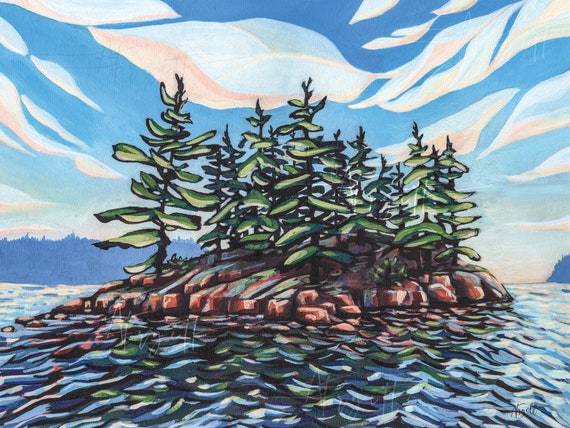 Print, Original Landscape Painting print, Ontario, Canada Acrylic on Canvas, Canadian, art