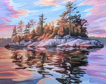 Original Landscape Painting commission, Ontario, Canada Acrylic on Canvas,  Canadian, art