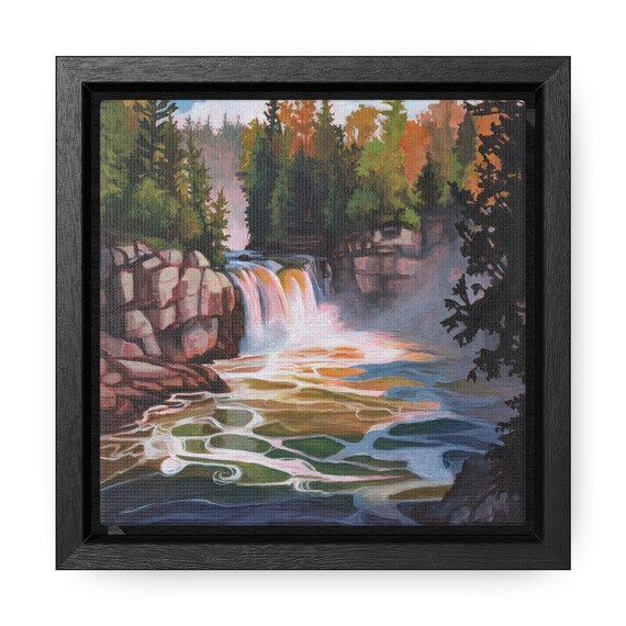 Canvas Print of Grand River Morning,  great lakes, Canadian spring,  waterfall, Great lakes, Acrylic on Canvas,  Canadian art