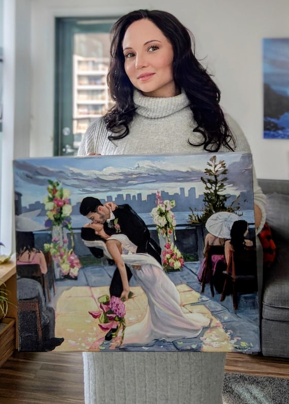 Live Wedding Painting | Custom Oil or Acrylic | Painting from Your Wedding Photo | Hand-Painted Fine Art Keepsake | Vancouver Wedding Artist