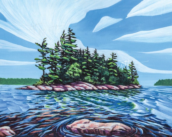 Print, Original Landscape Painting print, Ontario, Canada Acrylic on Canvas, Canadian, art