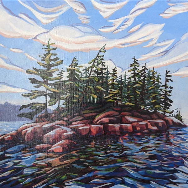 Original Landscape Painting commission, Ontario, Canada Acrylic on Canvas,  Canadian, art