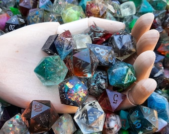 Potluck Dice | Mystery Random Dice | Adopt A Die | Imperfect Unfinished or Polished Options | Dungeons & Dragons Gift | TTRPG DnD Pathfinder