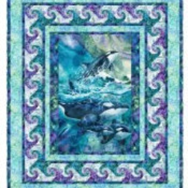 Whale Patchwork Quilted Blanket NCU0TH607