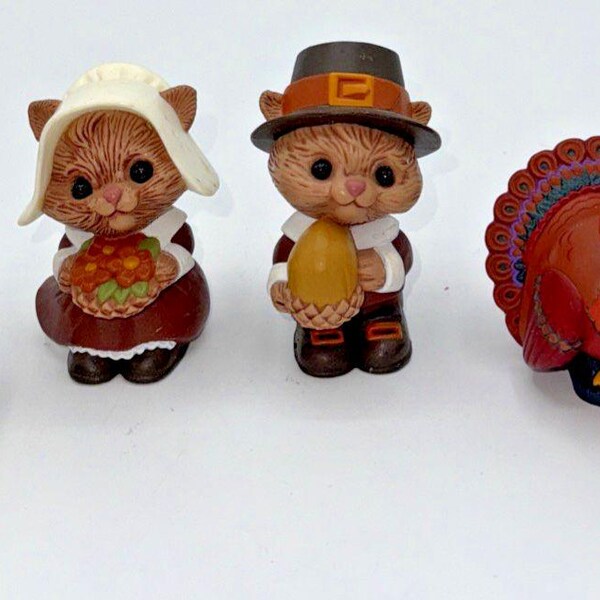 6 - salières, poivrières et figurines Hallmark Pilgrims vintage pour Thanksgiving