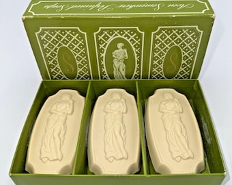Vintage "Avon Somewhere 3 Cakes Perfumed Soap" Embossed Greek Goddess" NOS