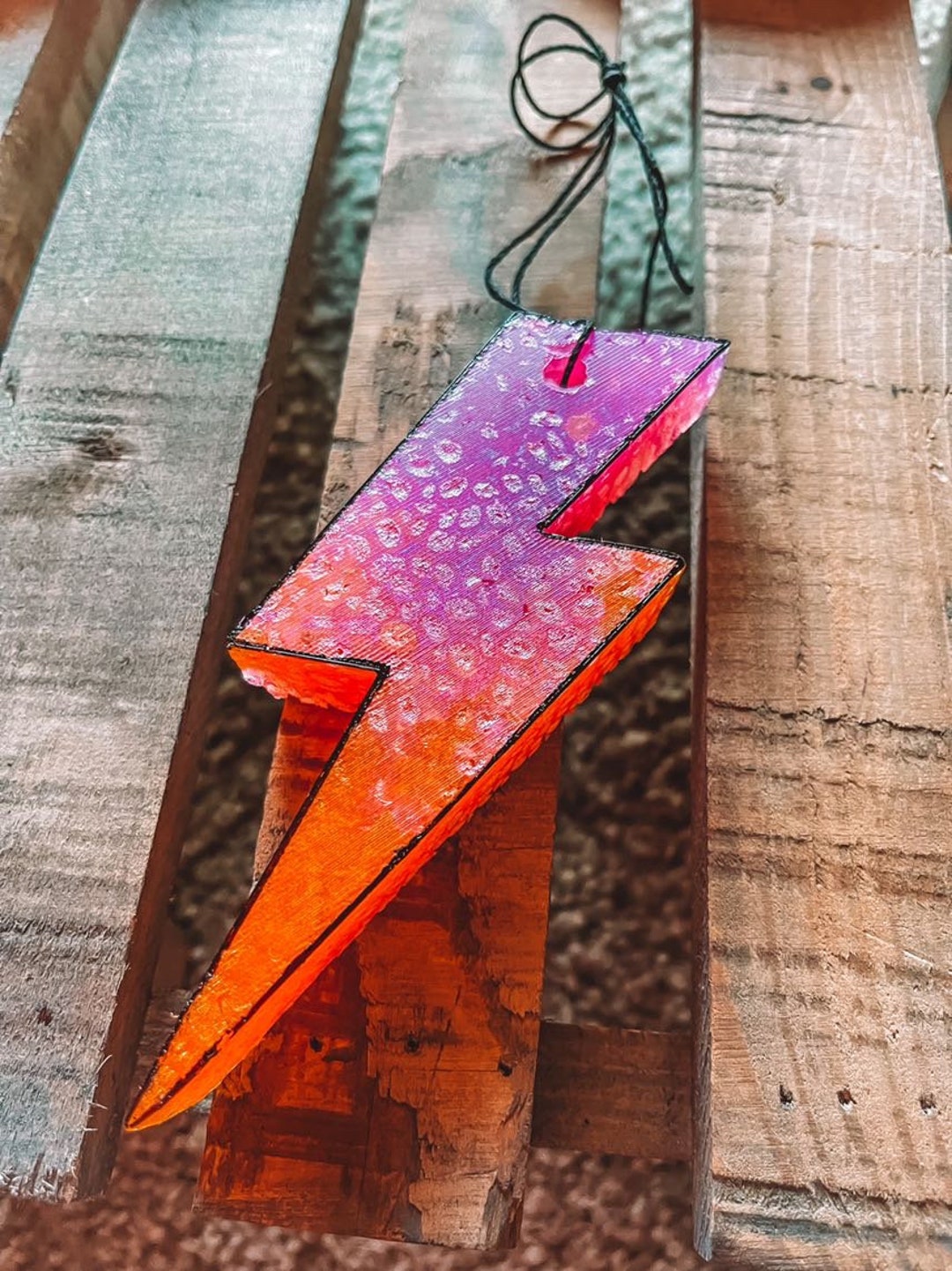 Lightning Bolt Car Freshie Western Car Accessories Car Etsy