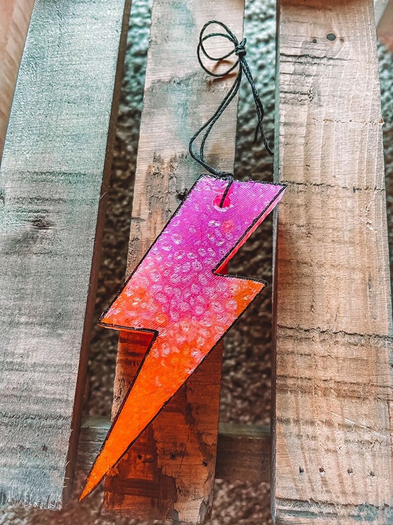 Lightning Bolt Car Freshie Western Car Accessories Car Etsy