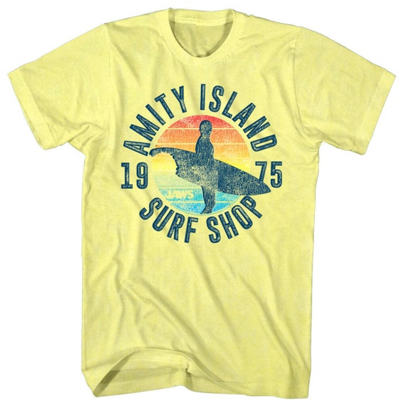 Jaws Amity Island Surf Shop 1975 Mens T Shirt Fishing Etsy