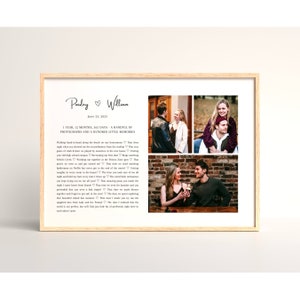 1st Anniversary Gift Personalized Photo Collage for Boyfriend Girlfriend, Paper Anniversary Gift for Husband Wife First One Year Together