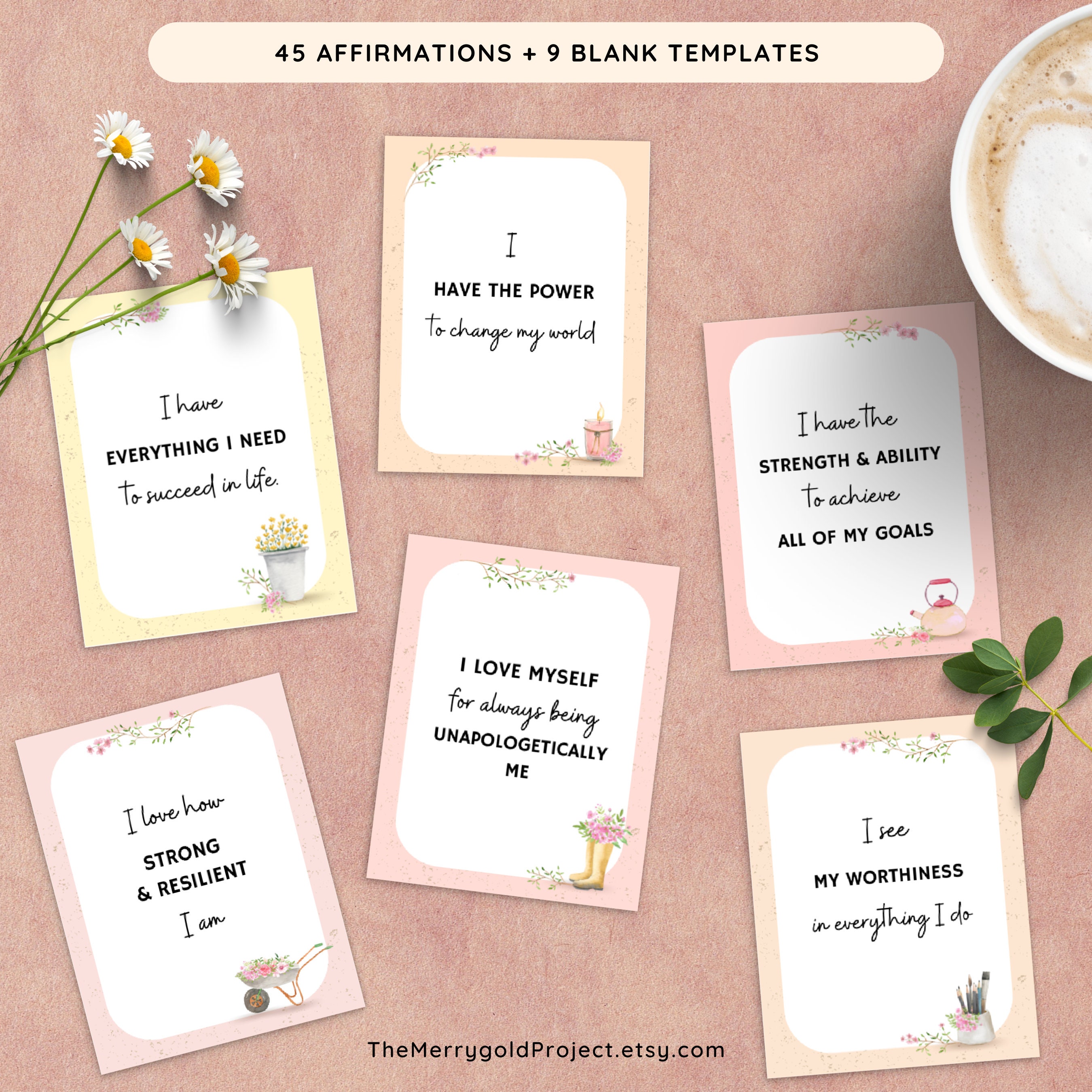 Printable Self Love Affirmation Cards Law of Attraction Phone - Etsy UK