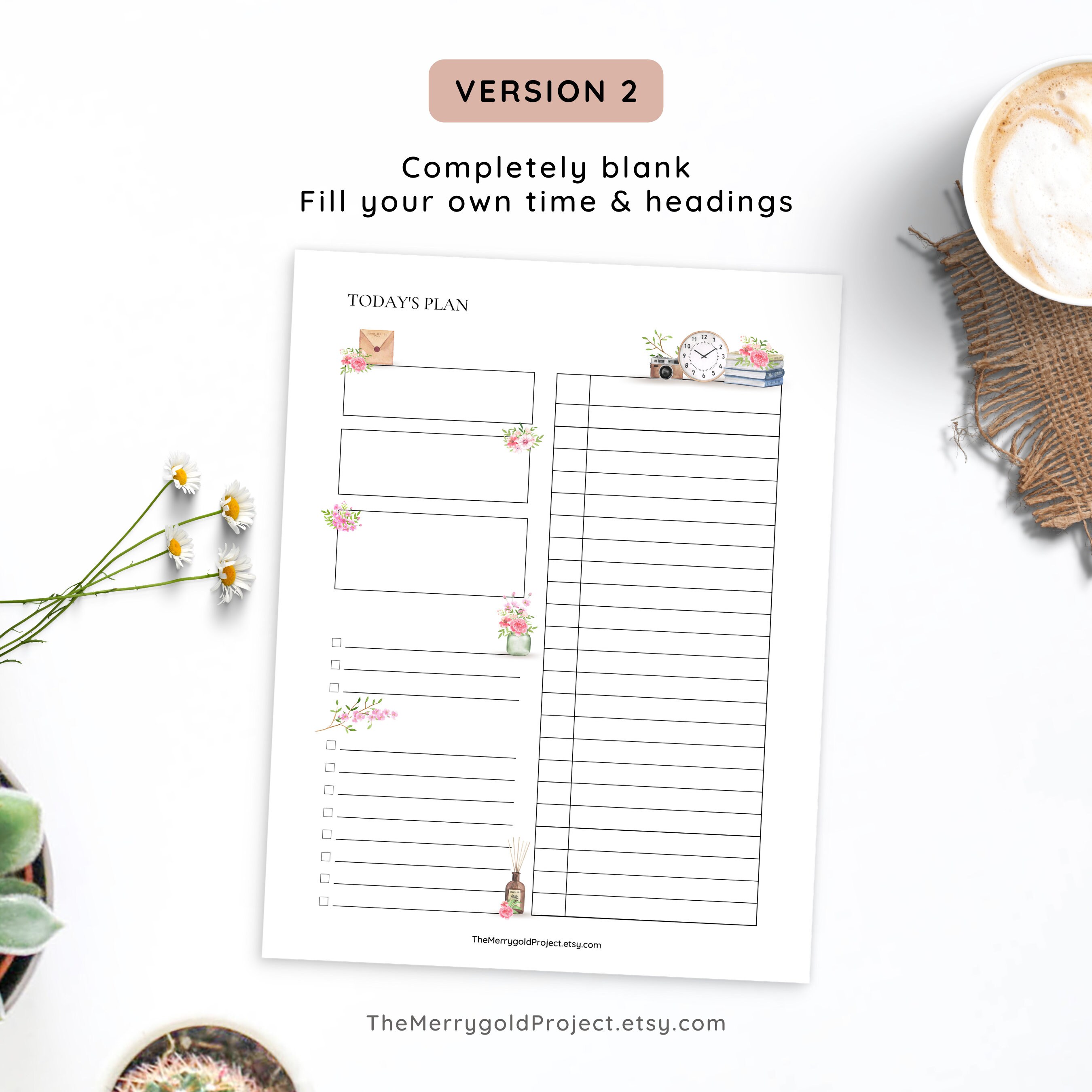 24 Hour Planner Printable Daily Schedule With to Do List Cute - Etsy Canada