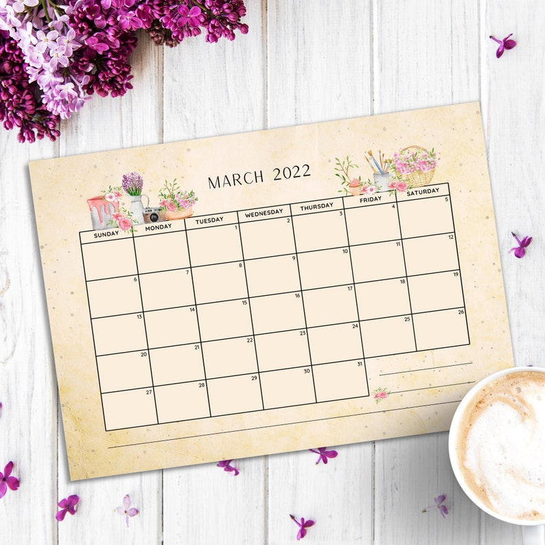 march 2022 monthly calendar wall landscape discount is also underway calendar printable