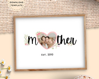 Sentimental Mom Picture Frame Gift, Unique Mother's Day Printable Keepsake Idea for Wife from Husband, Personalized Photo Gift for Sister