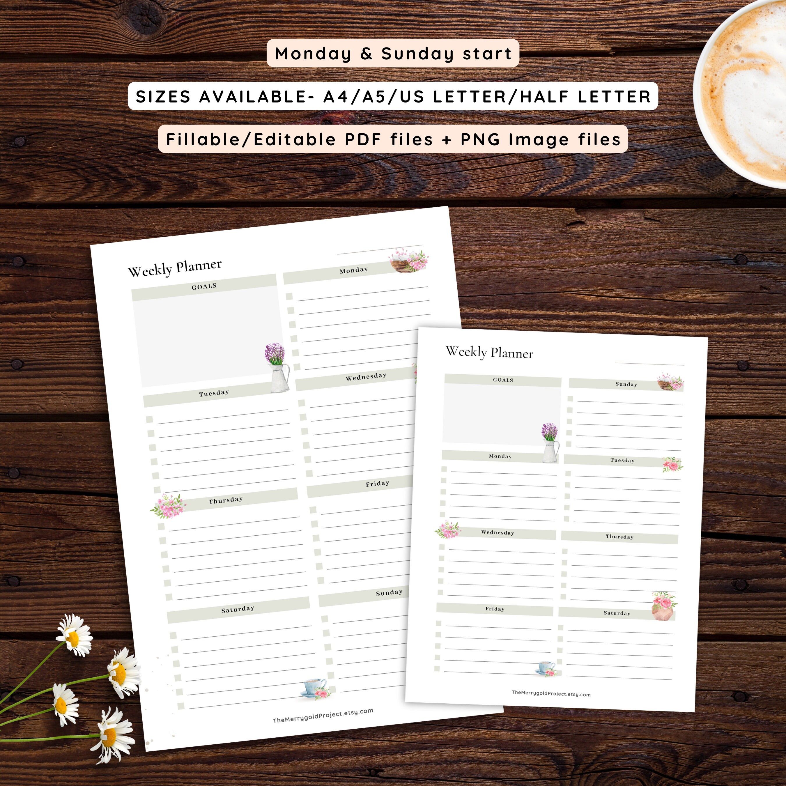 Weekly Overview Planner Insert Printable College Student to Do List ...