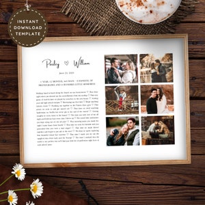 First Anniversary Gift for Him 1 year Anniversary Gift for Boyfriend Girlfriend, Husband Wife Personalized Paper Anniversary Photo Collage