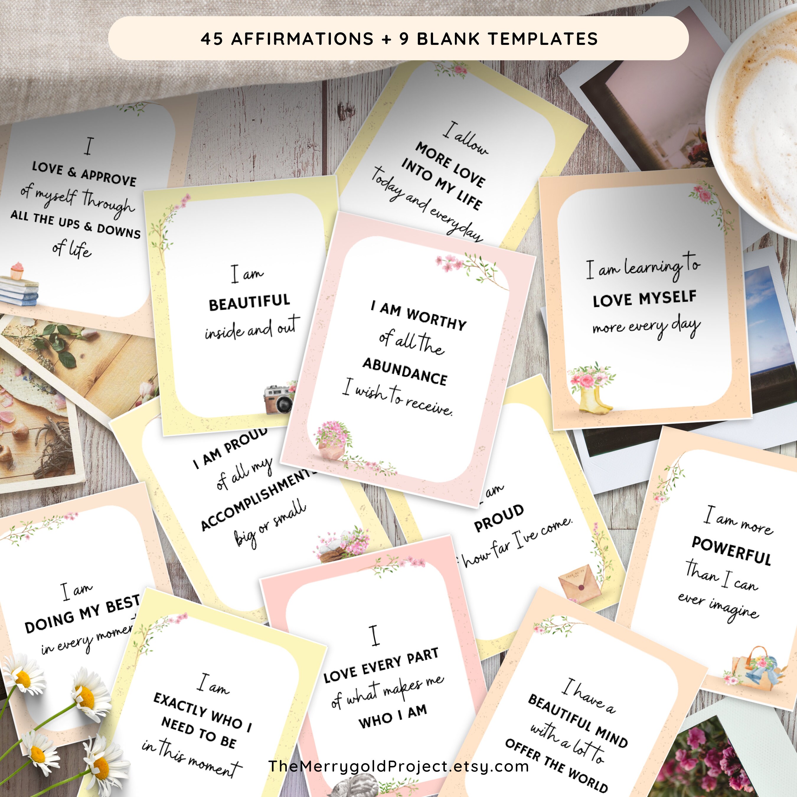 Printable Self Love Affirmation Cards Law of Attraction Phone - Etsy UK